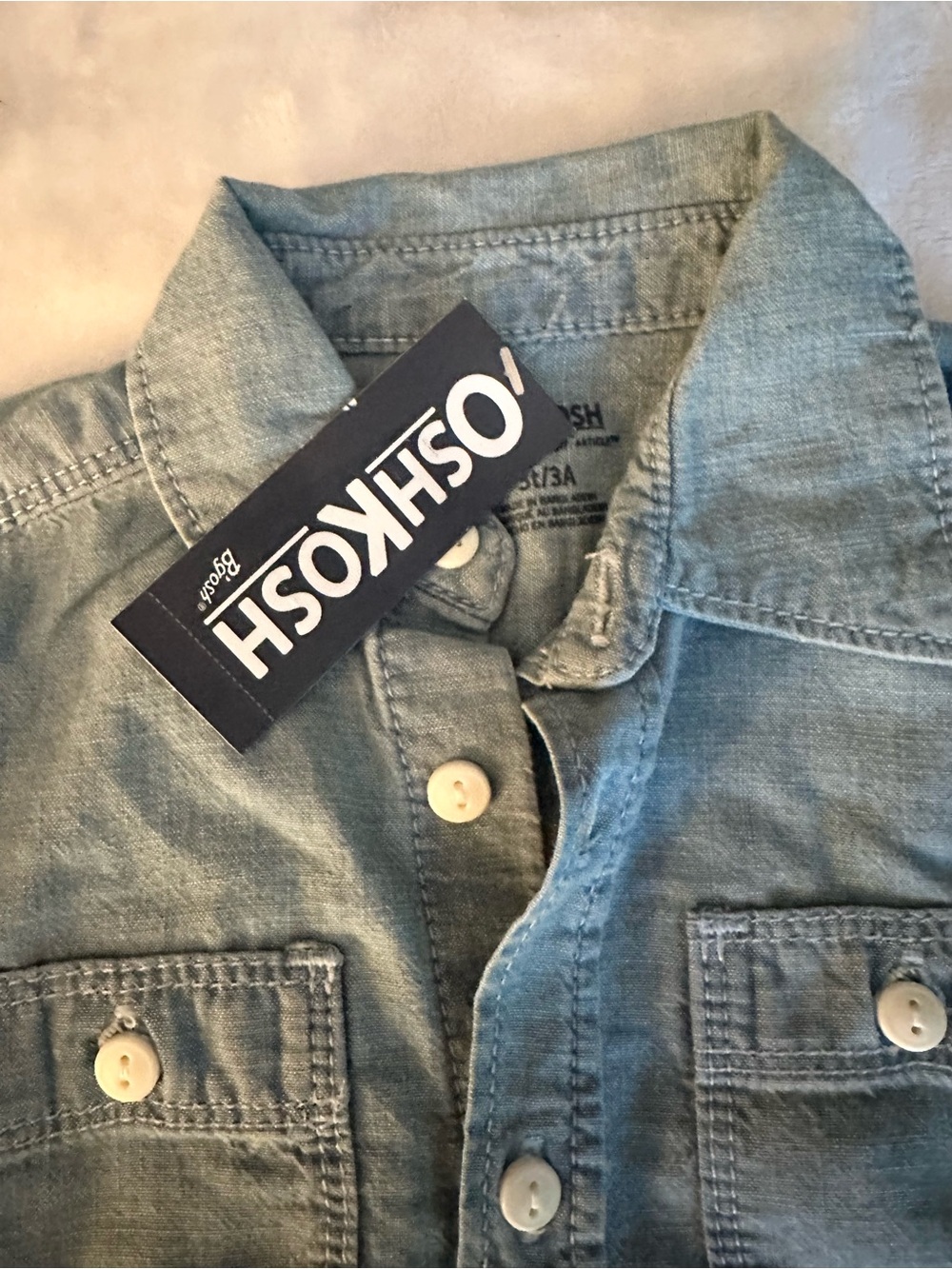 OshKosh B'gosh Light Blue Denim Button-Down Shirt - Picture 6 of 6